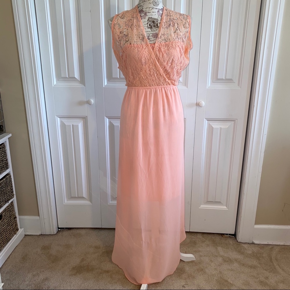 The Limited peach lace high low dress